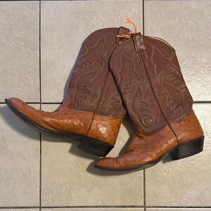 Genuine Ostrich Leather Western Boots